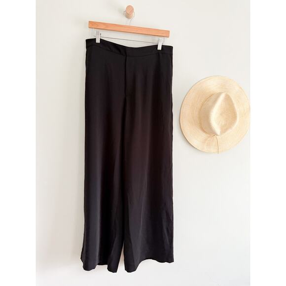 Madewell | NWT Pull-On Straight Pants in Crepe in true black | Sz L - Picture 2 of 10